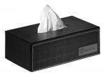 Кожаная коробка для салфеток Mercedes Tissue Box Black Leather